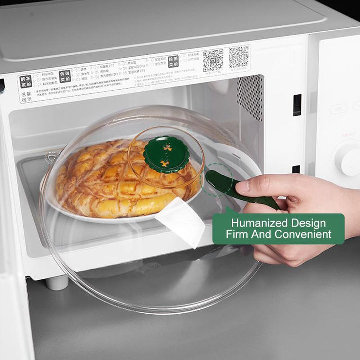 Kitchen microwave cover, plastic dome, protects against food splatters, keeping your microwave clean during cooking.