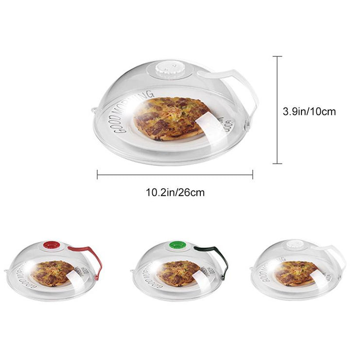 Microwave splatter shield, universal fit for most plates, ensures a tidy microwave and enhances food heating.