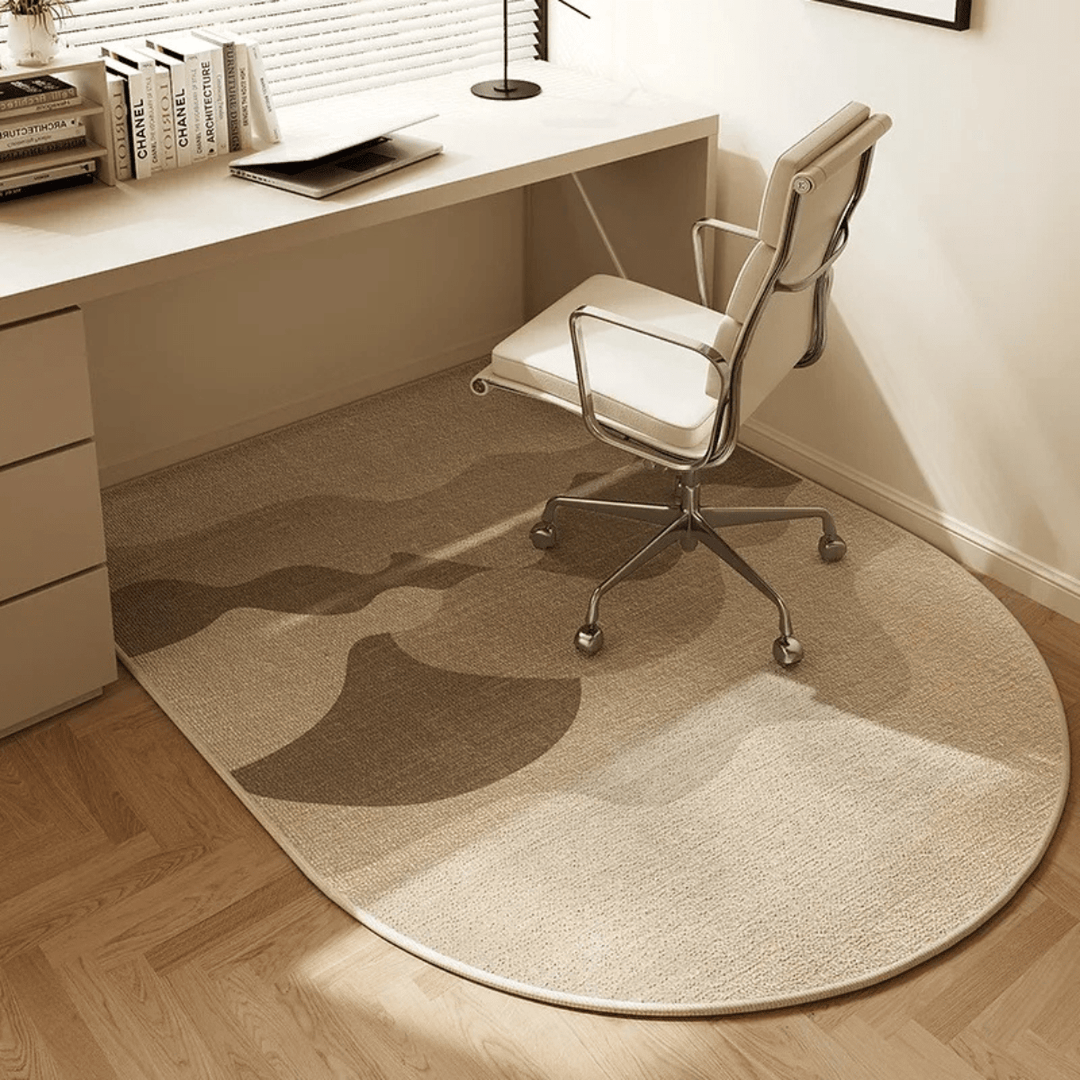 Home office desk chair mat, a clear floor protector enabling easy gliding for rolling chairs on any surface.