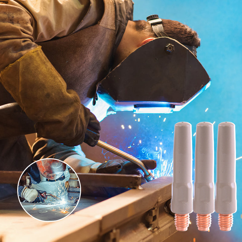 Universal welding gun nozzle featuring advanced anti-slag coating, an essential welding accessory
