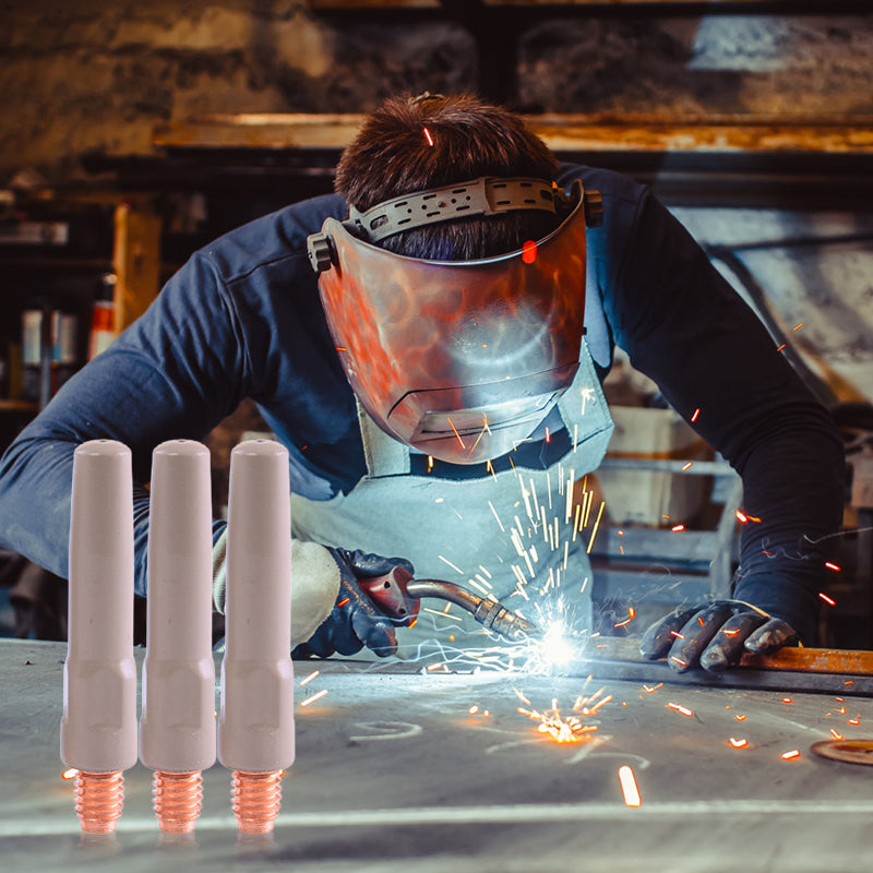 Welding equipment accessory: universal gun nozzle with anti-slag coating for cleaner welds