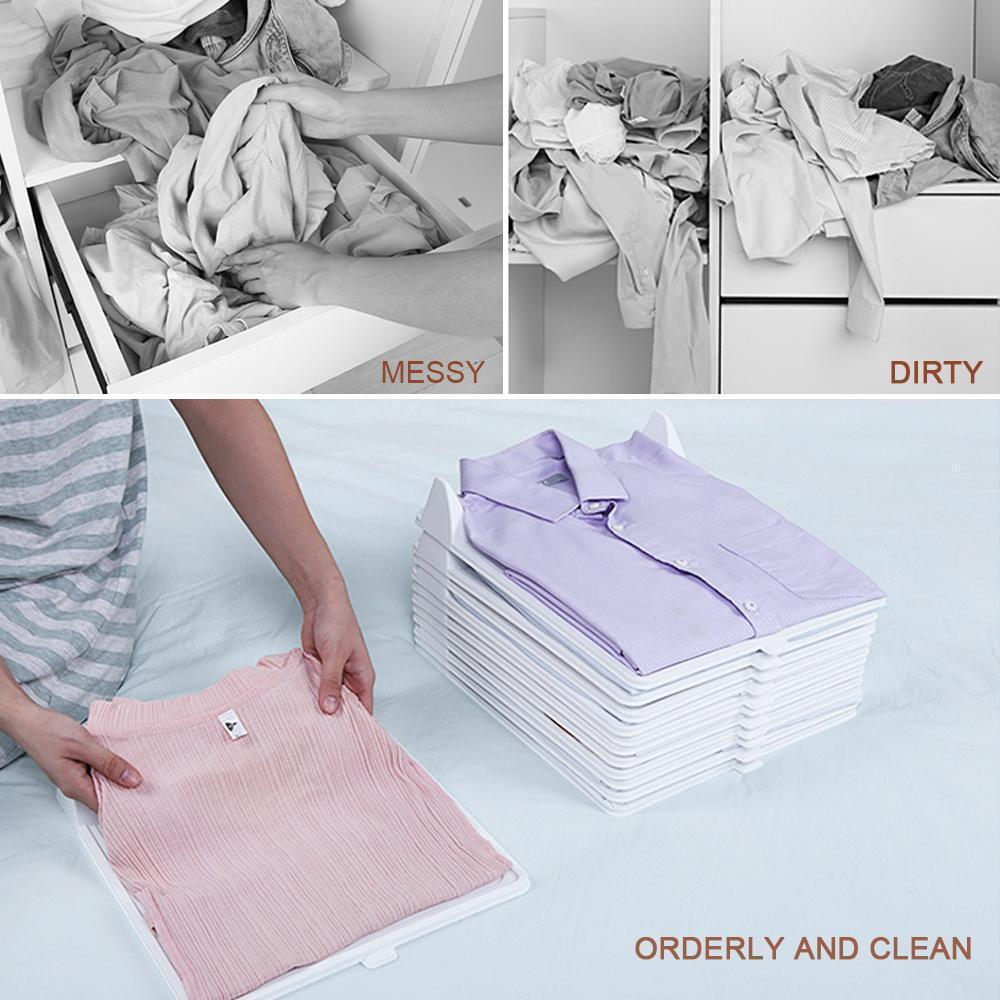 White folding clothes storage board, a practical closet organizer and laundry accessory