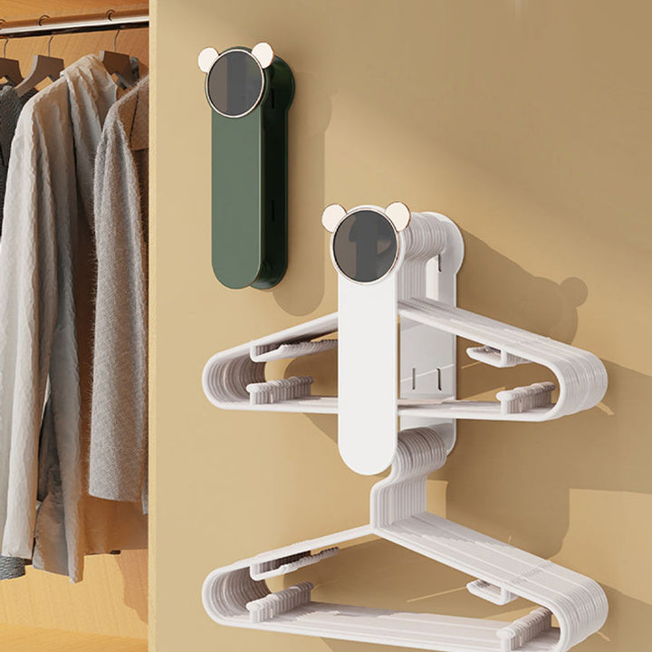 Practical wall-mounted hanger solution, essential for neat clothing storage and organization.