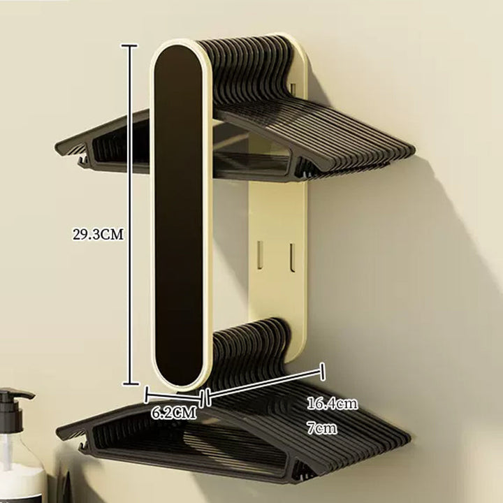 Essential home organization: wall-mounted retractable hanger storage for a tidy living space.