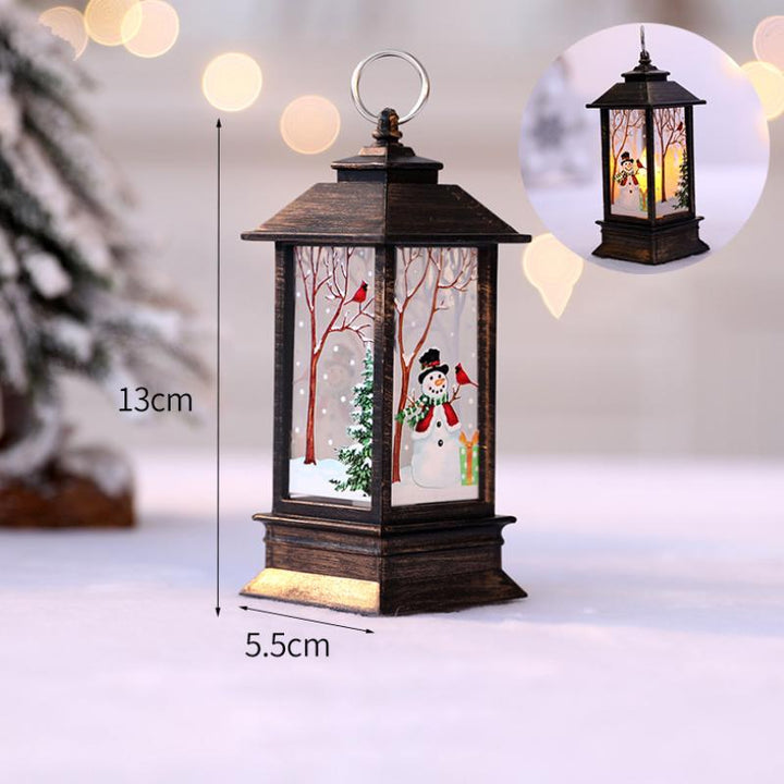 Sparkling LED glitter candle light, Christmas snowman design, festive home decor
