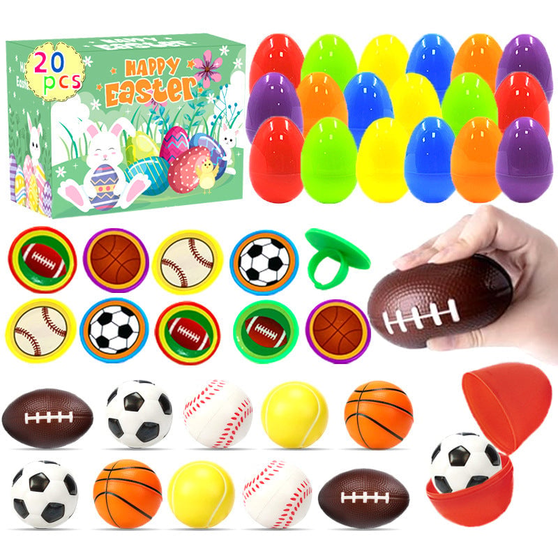 Kids' prefilled Easter eggs, a delightful combination of playtime toys and decorative stickers