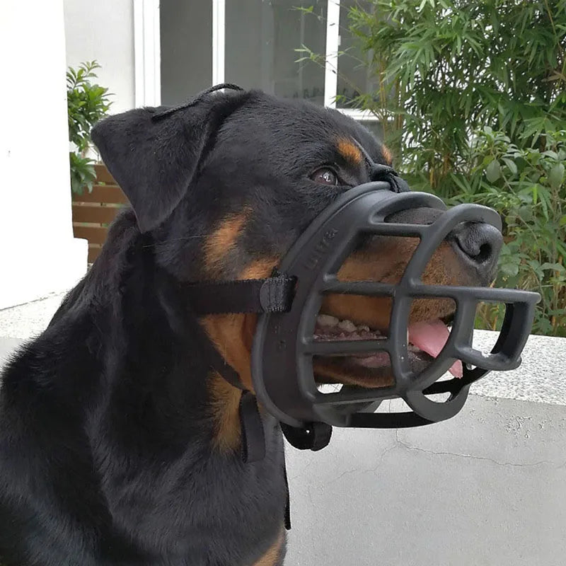 Anti-bark, anti-bite silicone dog muzzle for effective dog training & pet safety. Comfortable and adjustable design.