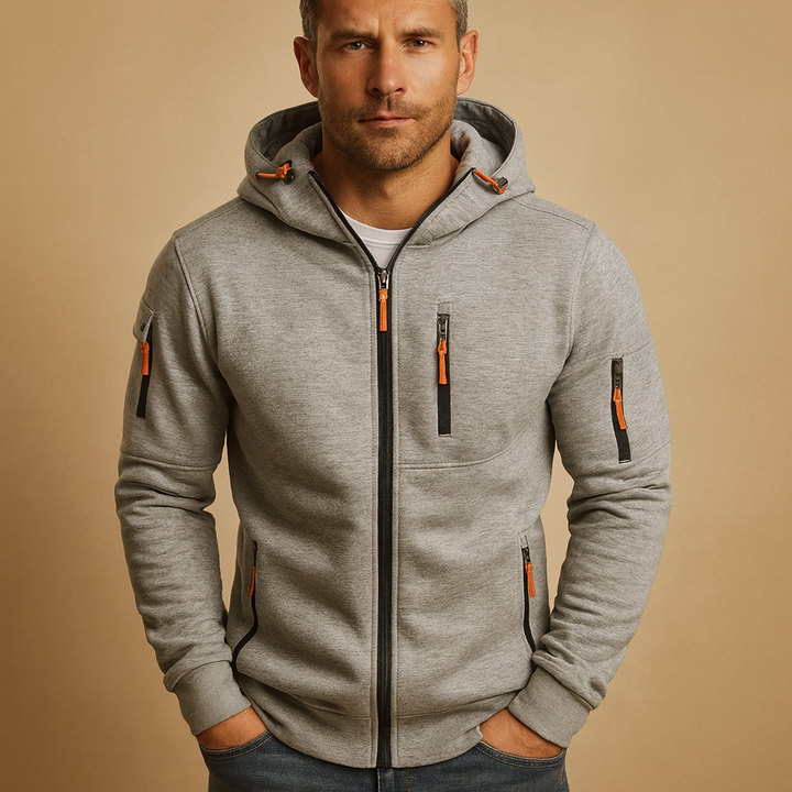 Men's everyday zip hoodie for ultimate comfort & style. Great men's outerwear, ideal for layering in any season.