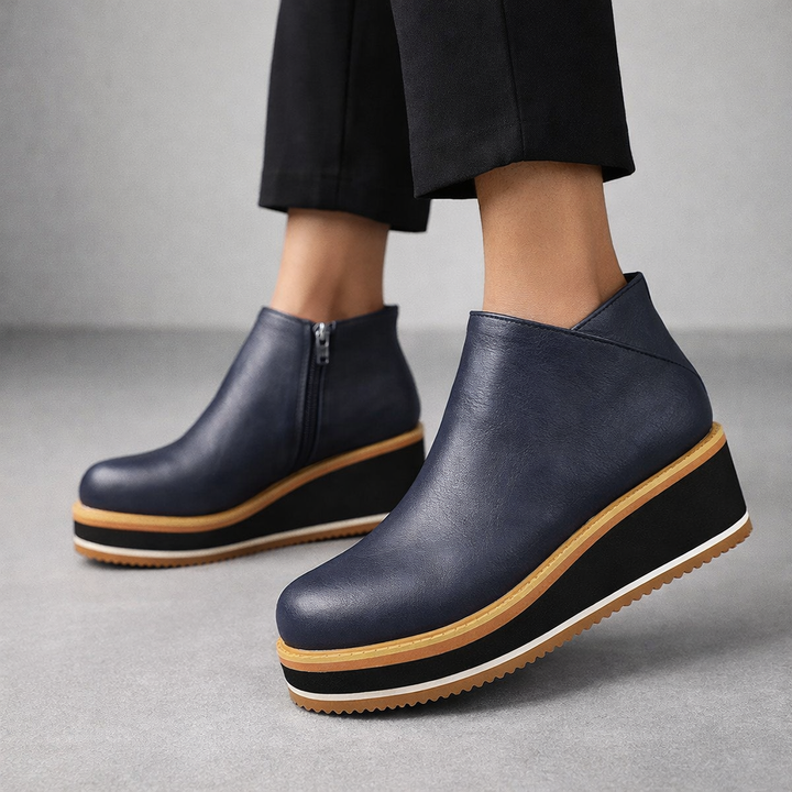 Orthopedic women's platform footwear providing shock absorption for ultimate comfort