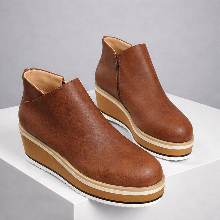 Chic women's platform wedge shoes, offering both fashion and orthopedic benefits