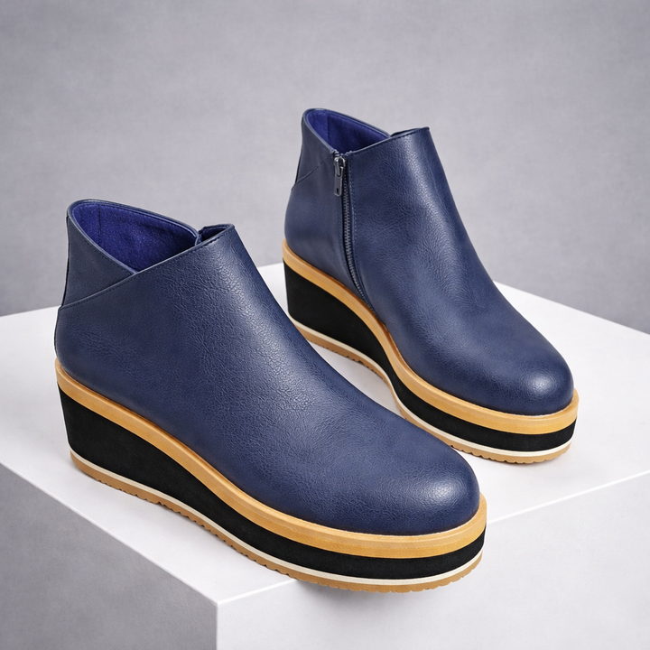 Shock-absorbing women's platform footwear crafted from high-quality vegan leather