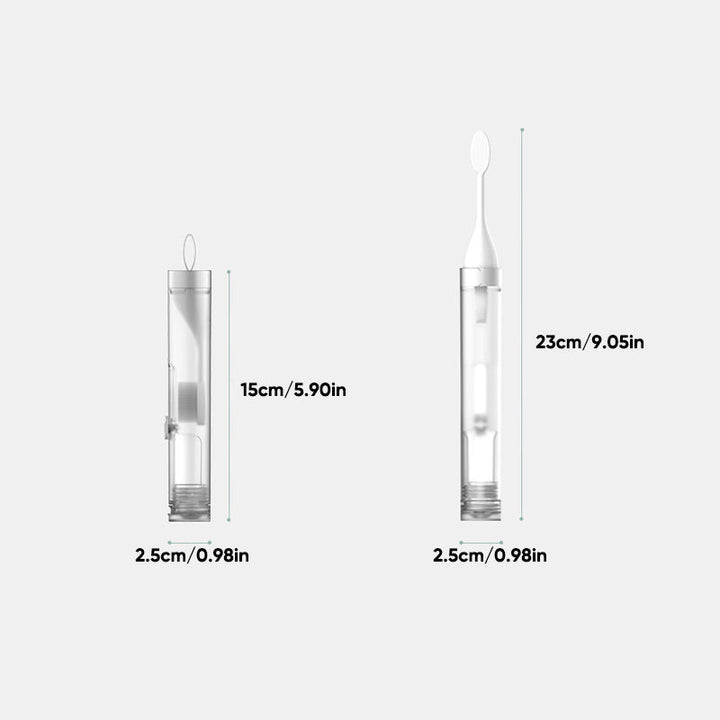 High-quality compact travel toothbrush, yellow, for convenient and effective dental care