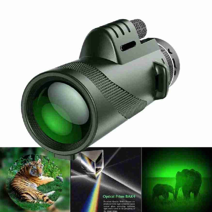 Sleek, compact monocular with 600x magnification, ideal for outdoor enthusiasts and wildlife observers.