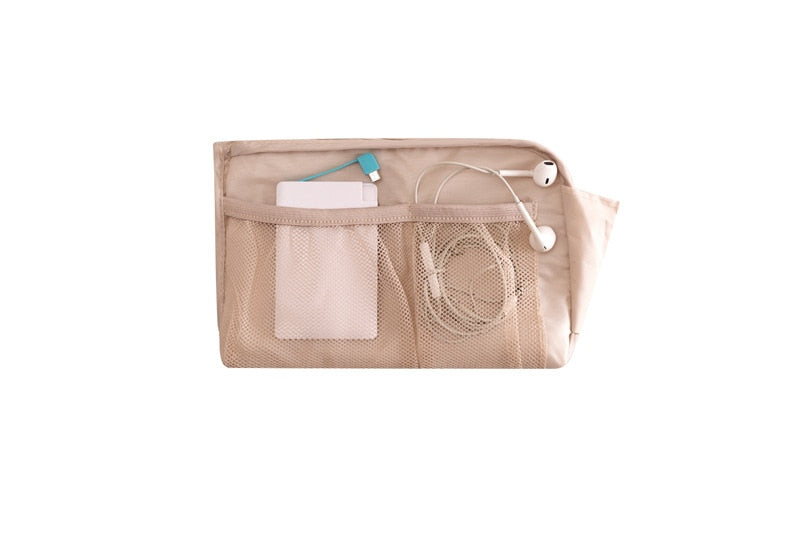 Front view of cactus color compact waterproof electronics organizer, perfect for travel & cable storage.