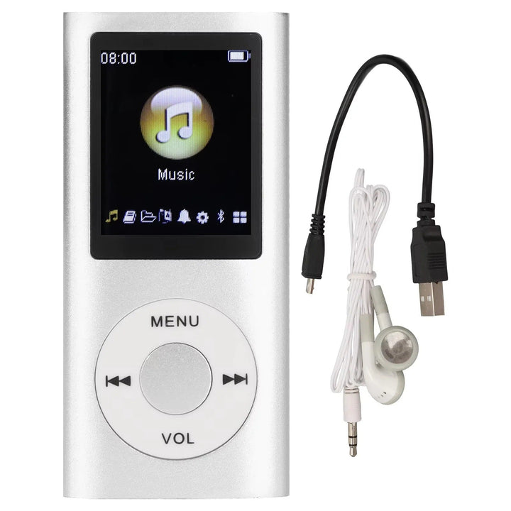 Compact digital MP3 player with 1.8" LCD screen, perfect for portable music & video playback.