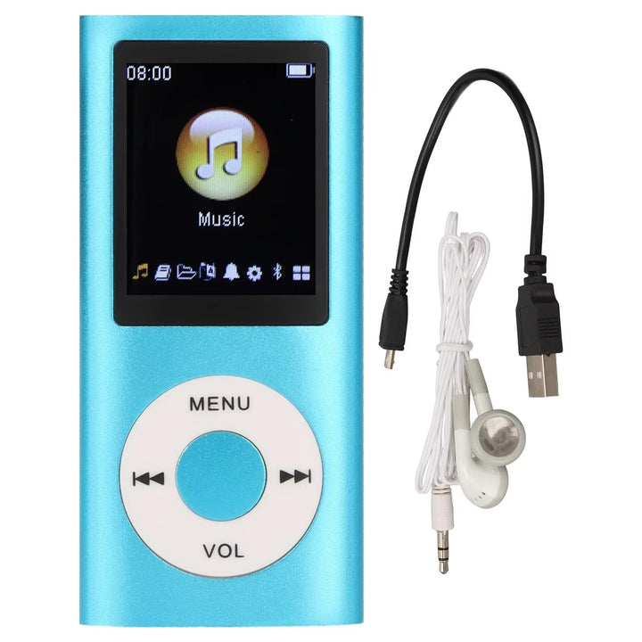 Rechargeable compact MP3 player for digital audio, featuring a vibrant 1.8-inch LCD screen.