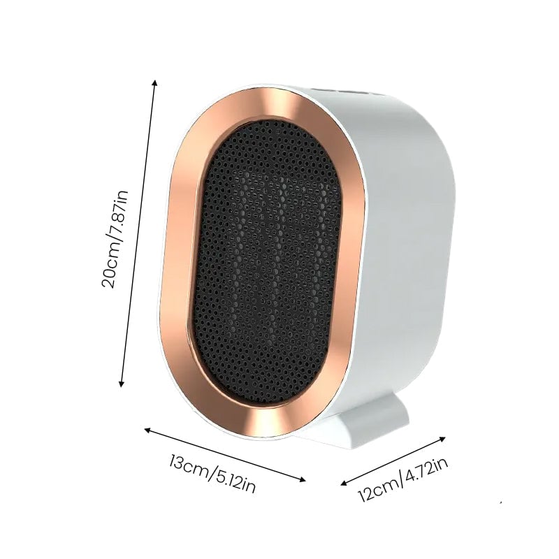 Desktop personal space heater, portable electric warmer for office or small rooms.