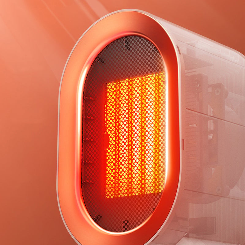 Desktop electric heater with PTC heating, quiet operation, ideal for small spaces.