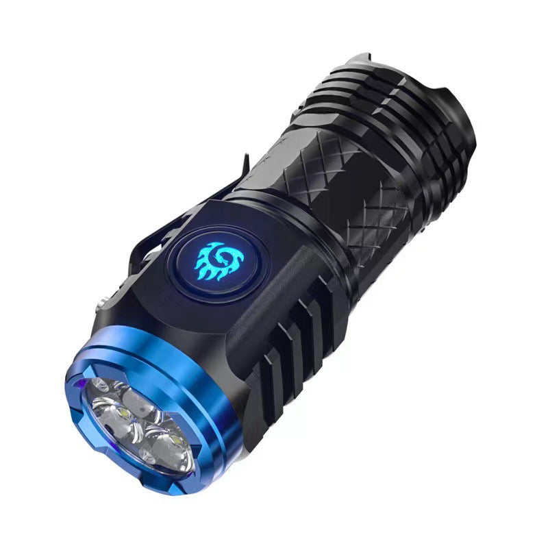Compact LED flashlight's robust build, highlighting its durability as reliable outdoor gear
