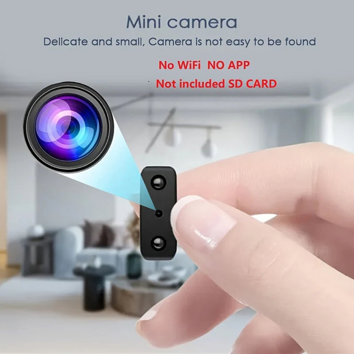 Wireless mini security camera with motion detection and night vision for complete home protection.