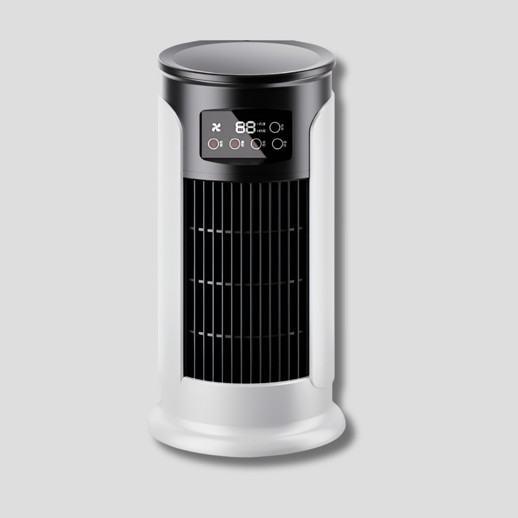 Compact portable electric air conditioner for desktop, personal cooling, and office comfort.