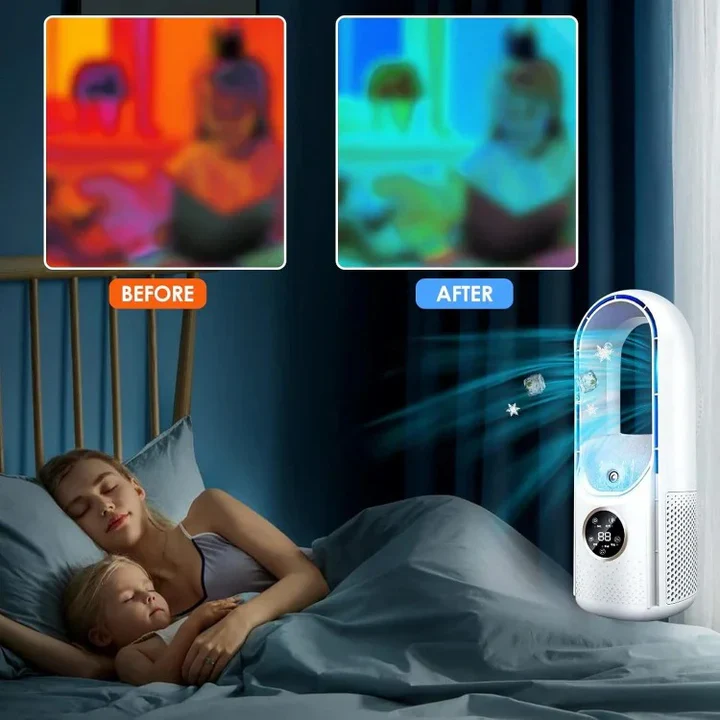 Lightweight personal air conditioner, easy to move for quiet cooling anywhere indoors.