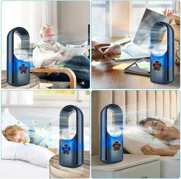 Energy-efficient portable air conditioner, offering quiet personal cooling for reduced bills.