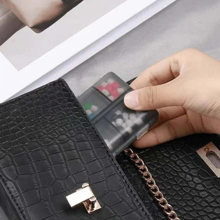 Portable travel pill case, a health management essential with 161 customizable labels.