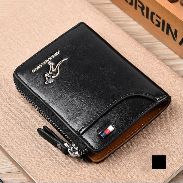Sleek PU leather RFID wallet, a slim card holder offering secure and compact everyday carry.