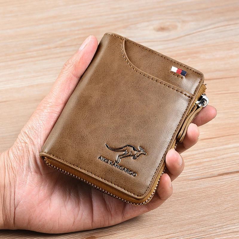 Travel-friendly unisex RFID wallet, compact design for secure card organization & peace of mind.