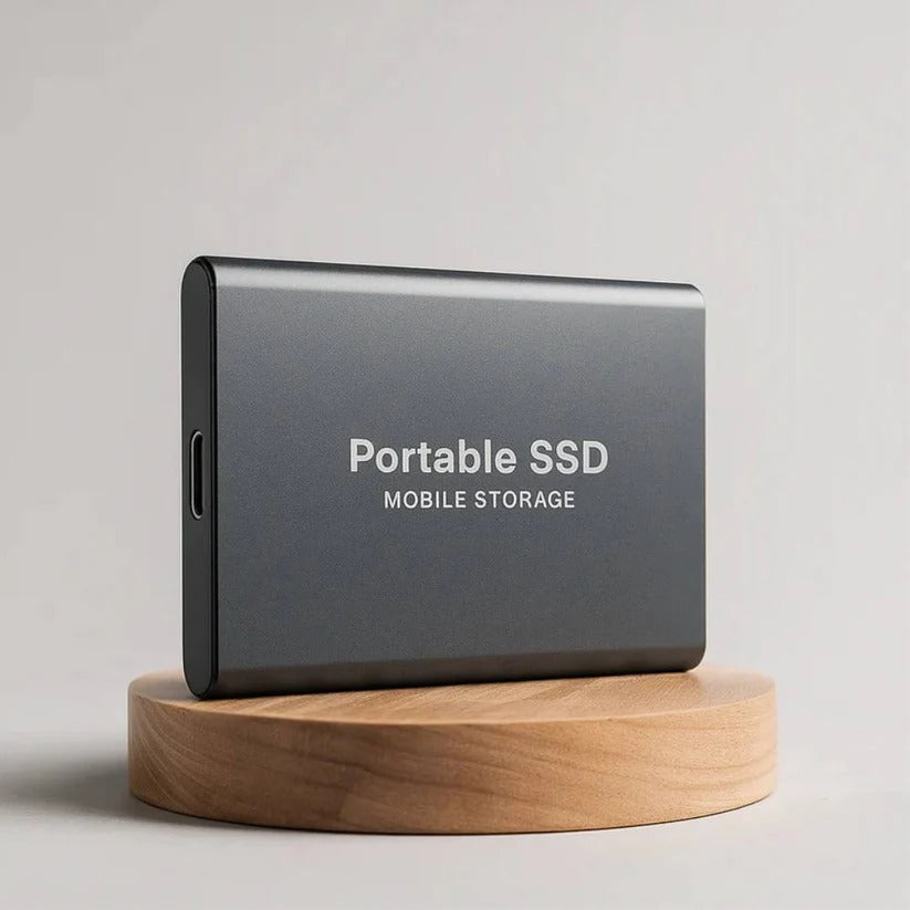 Compact USB-C external SSD for fast data transfer, portable storage for PC, Mac, gaming. Shock-resistant, 1TB-4TB.