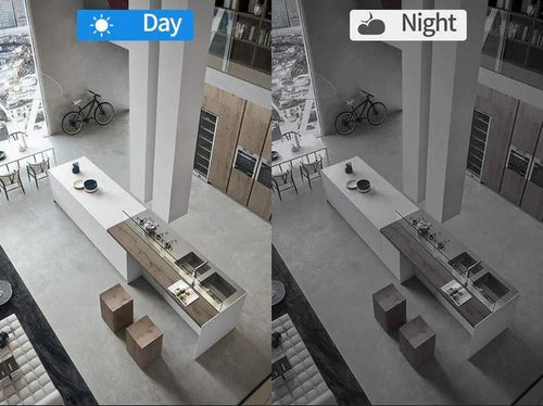 1080P WiFi security camera with clear night vision, motion detection & audio for reliable wireless home surveillance.