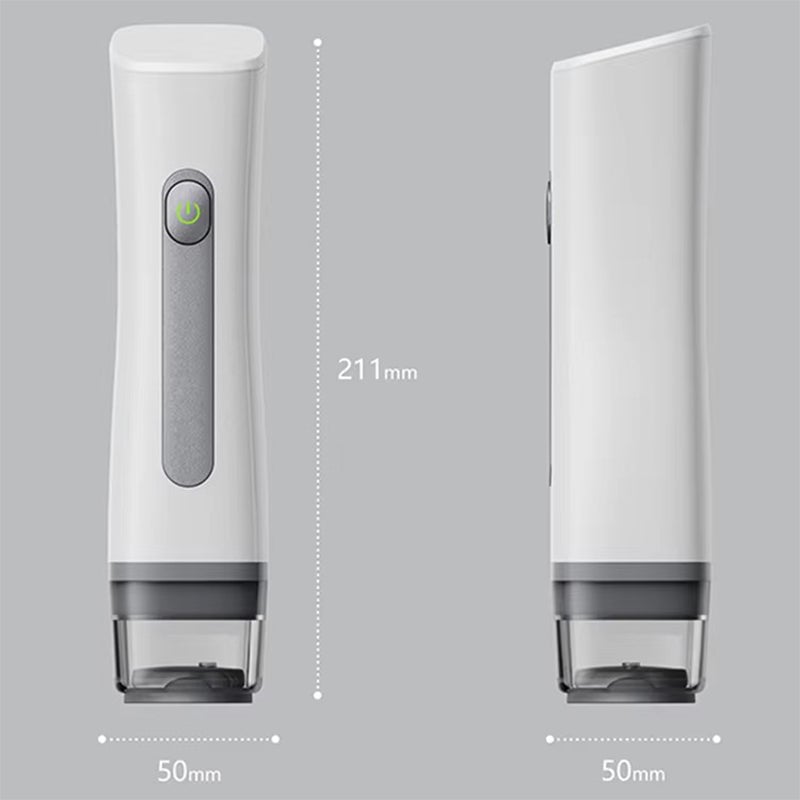 Angled view of the compact vacuum sealer, highlighting its ergonomic design and portability