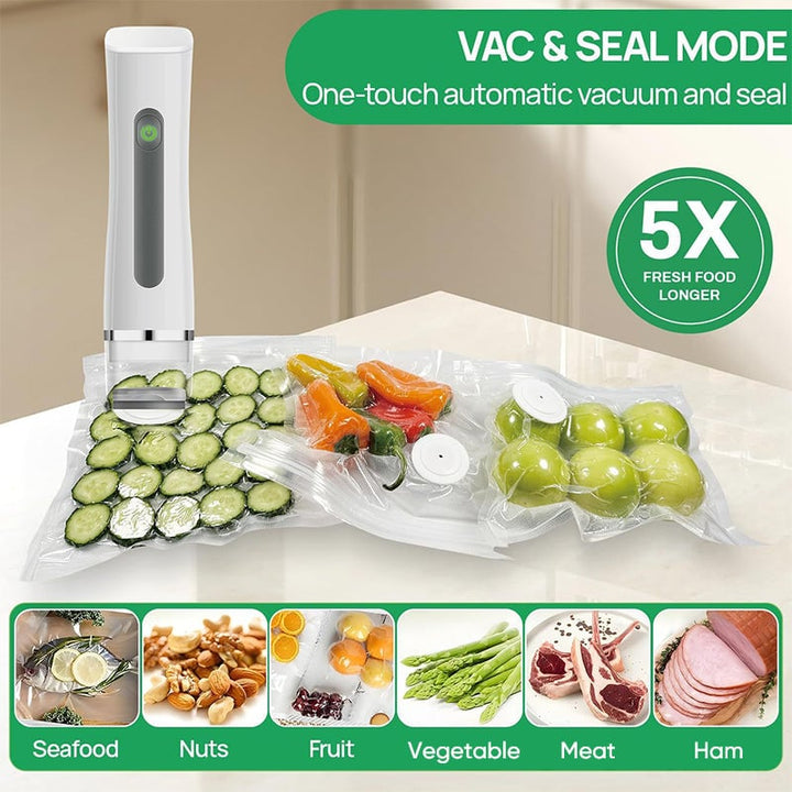 User-friendly compact vacuum sealer, ideal for preserving fruits, vegetables, and meats