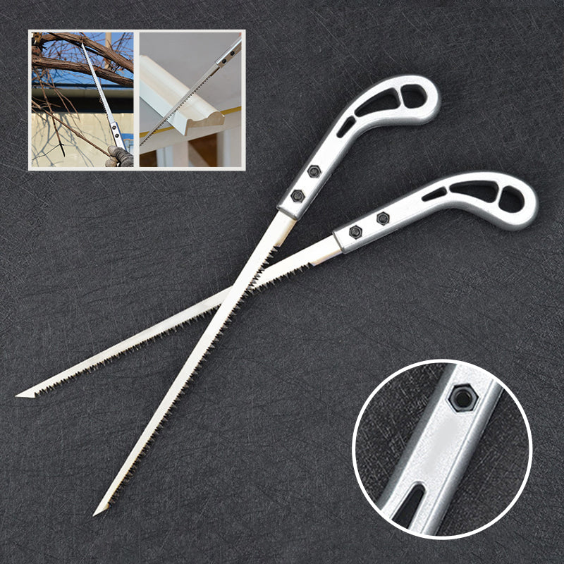 Compact woodworking saw with ergonomic handle, ideal for versatile cutting tasks and pruning