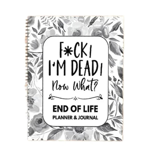 End-of-Life Planner on a light background, emphasizing its clear structure for organizing personal information.