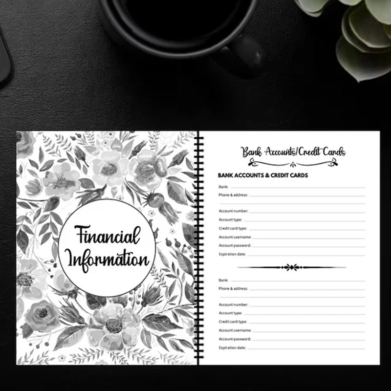 Open End-of-Life Planner showing sections for 'My Wishes' and 'Financial Records' for family.
