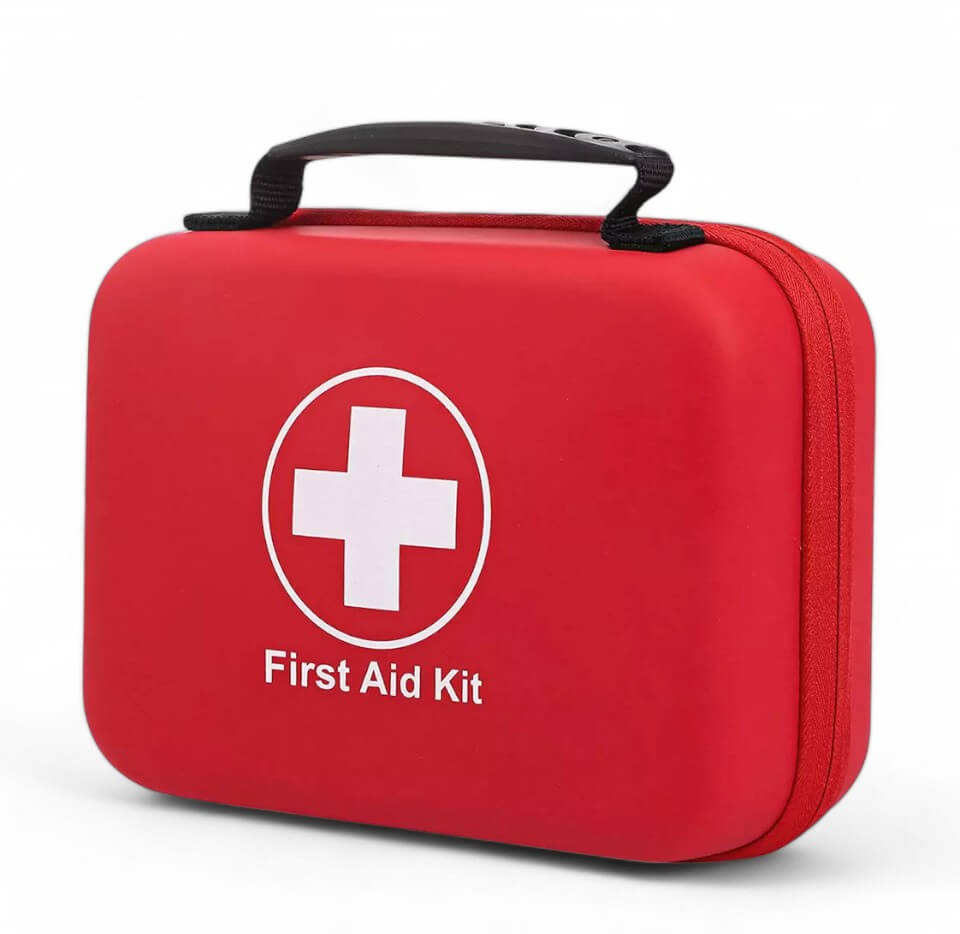 Emergency first aid kit for home safety & disaster preparedness. Essential medical supplies for any unexpected event.
