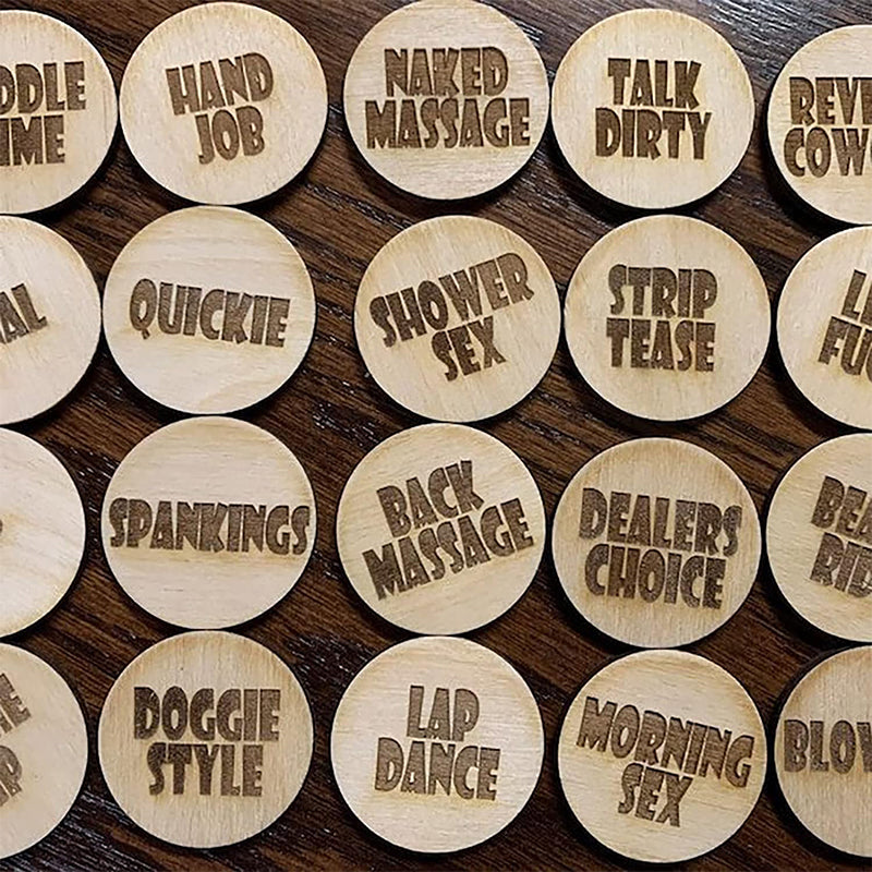 Romantic date night activity tokens, a thoughtful wooden gift for anniversaries