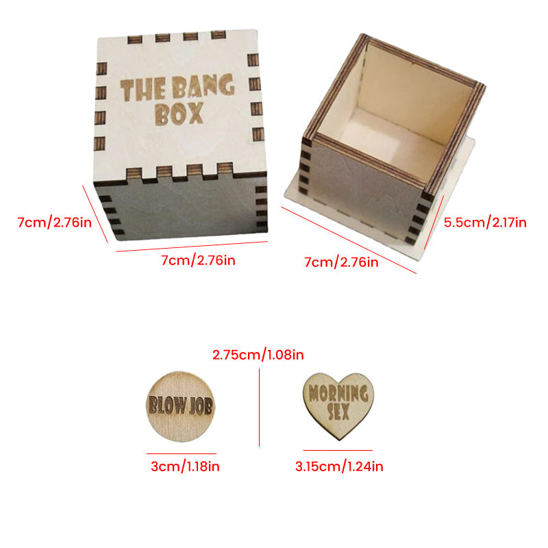 Wooden tokens for date night activities, a fun and engaging gift for couples in a relationship