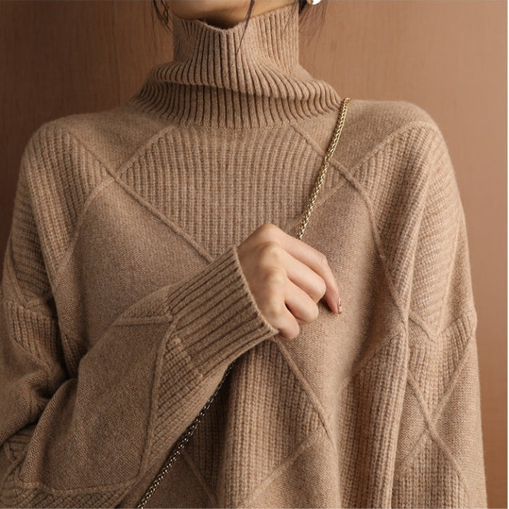 Soft touch: women's cozy oversized ribbed knit sweater texture against skin