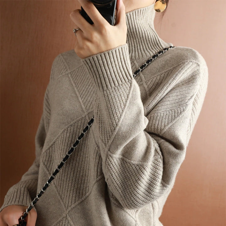 Women's oversized ribbed knit sweater in a versatile color, perfect for casual wear