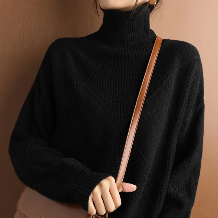 Stylish women's oversized ribbed knit sweater, a comfortable fall essential