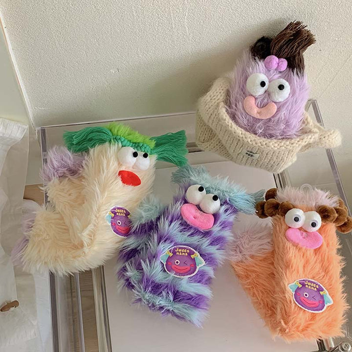 Novelty women's monster socks, fluffy and warm, cartoon character design, great gift.