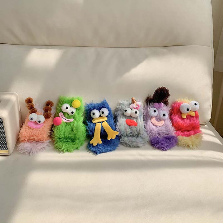 Luxury fluffy monster socks for women, cozy and colorful, cartoon fun, winter essential.