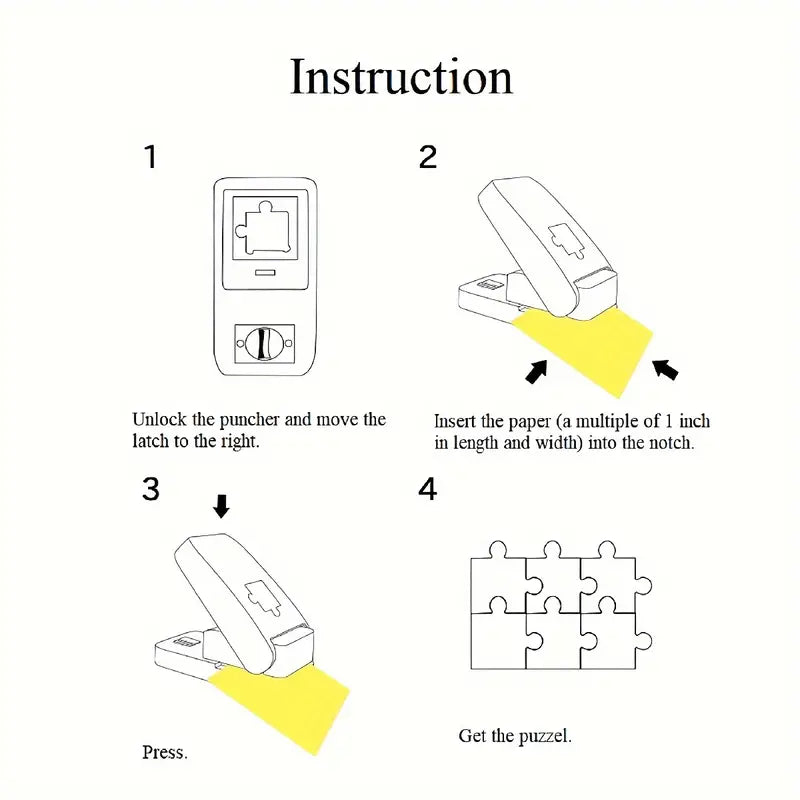 Crafting Jigsaw Puzzle Punch Tool displayed with various shaped paper pieces, showing its versatility