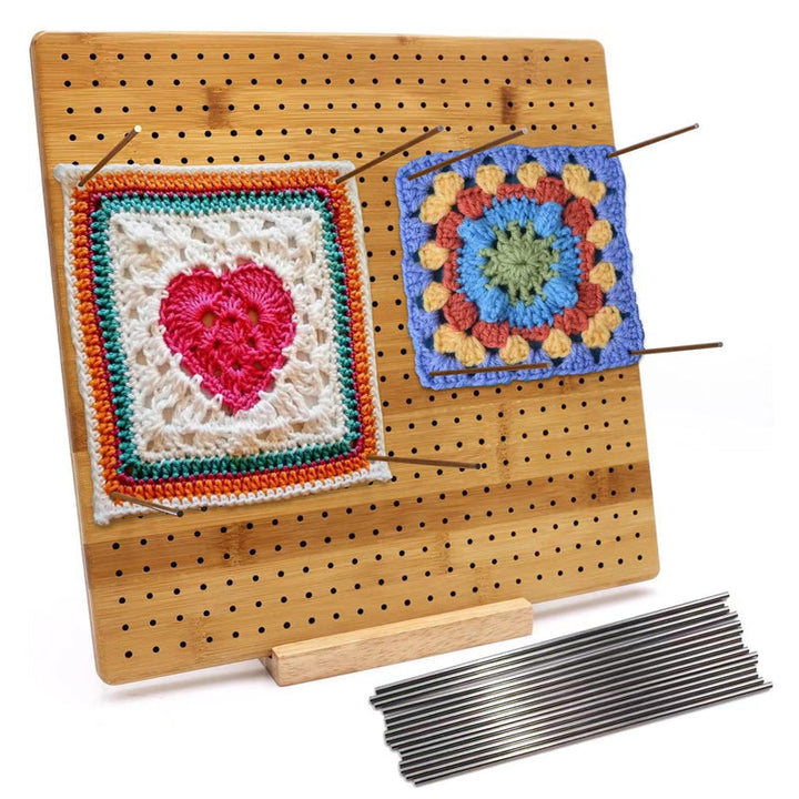 Essential craft supplies: bamboo blocking board and knitting gauge cards for all DIY crafters