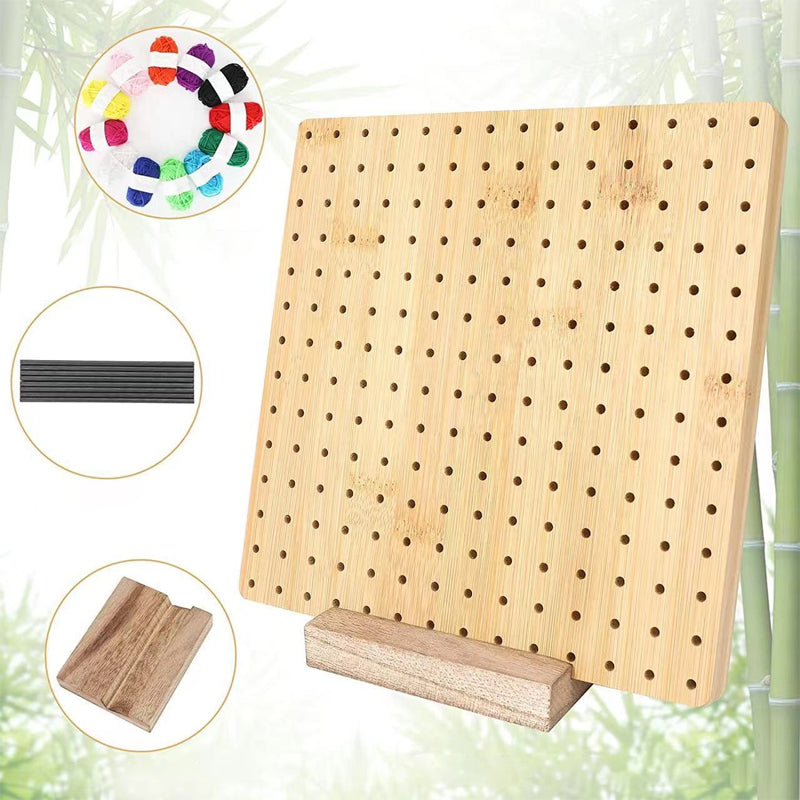 Crochet blocking board with various sizes of knitting hook cards, ideal for all crafting needs