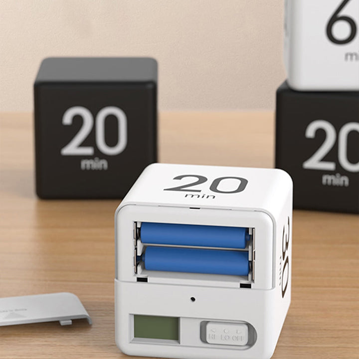 Cube timer with various time settings, a simple and effective productivity alarm