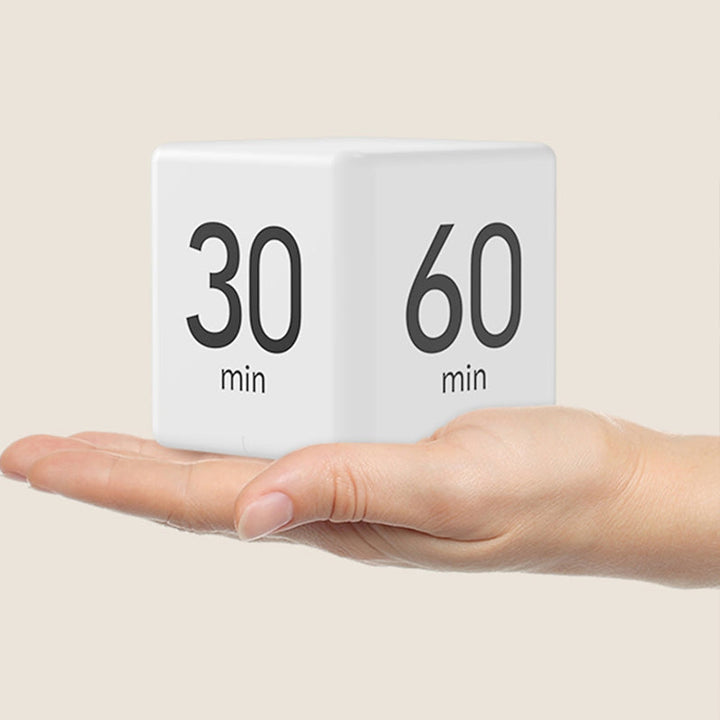 Modern cube timer, digital countdown, great for cooking, baking, & time tracking